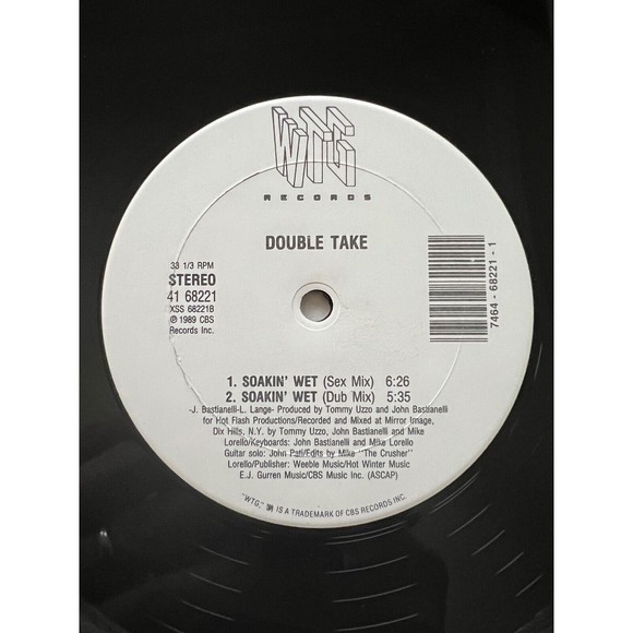 Double Take Soakin' Wet 12" Vinyl Single 1989 WTG Records 41 68221 VG+ - Picture 6 of 6